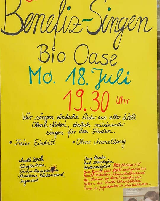 Benefizsingen in der Bio Oase Bad Wörishofen: Ein Abend für den Frieden